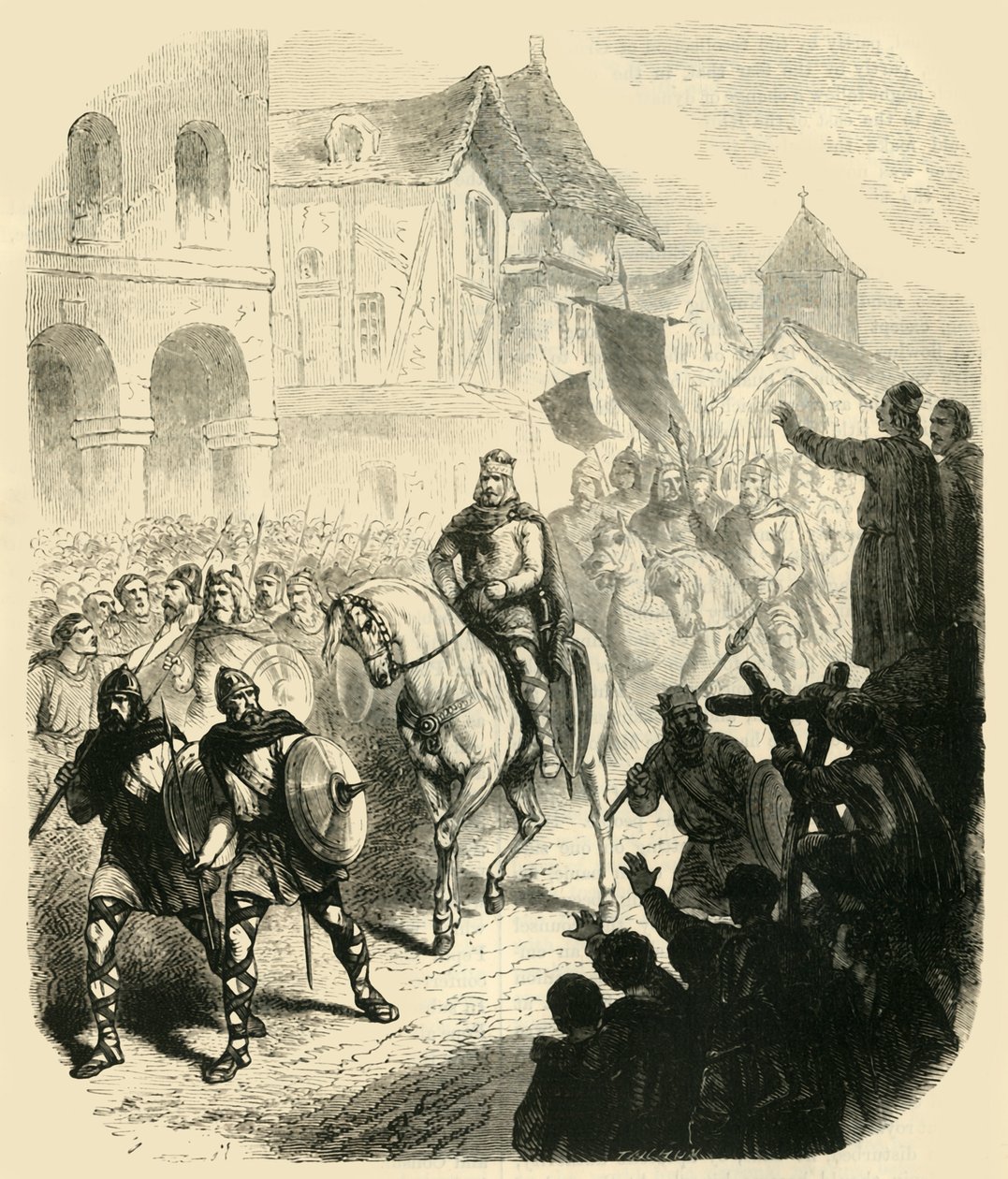 Charles Martels intåg i Paris, efter att ha besegrat saracenerna, 732AD,1890. av Unbekannt