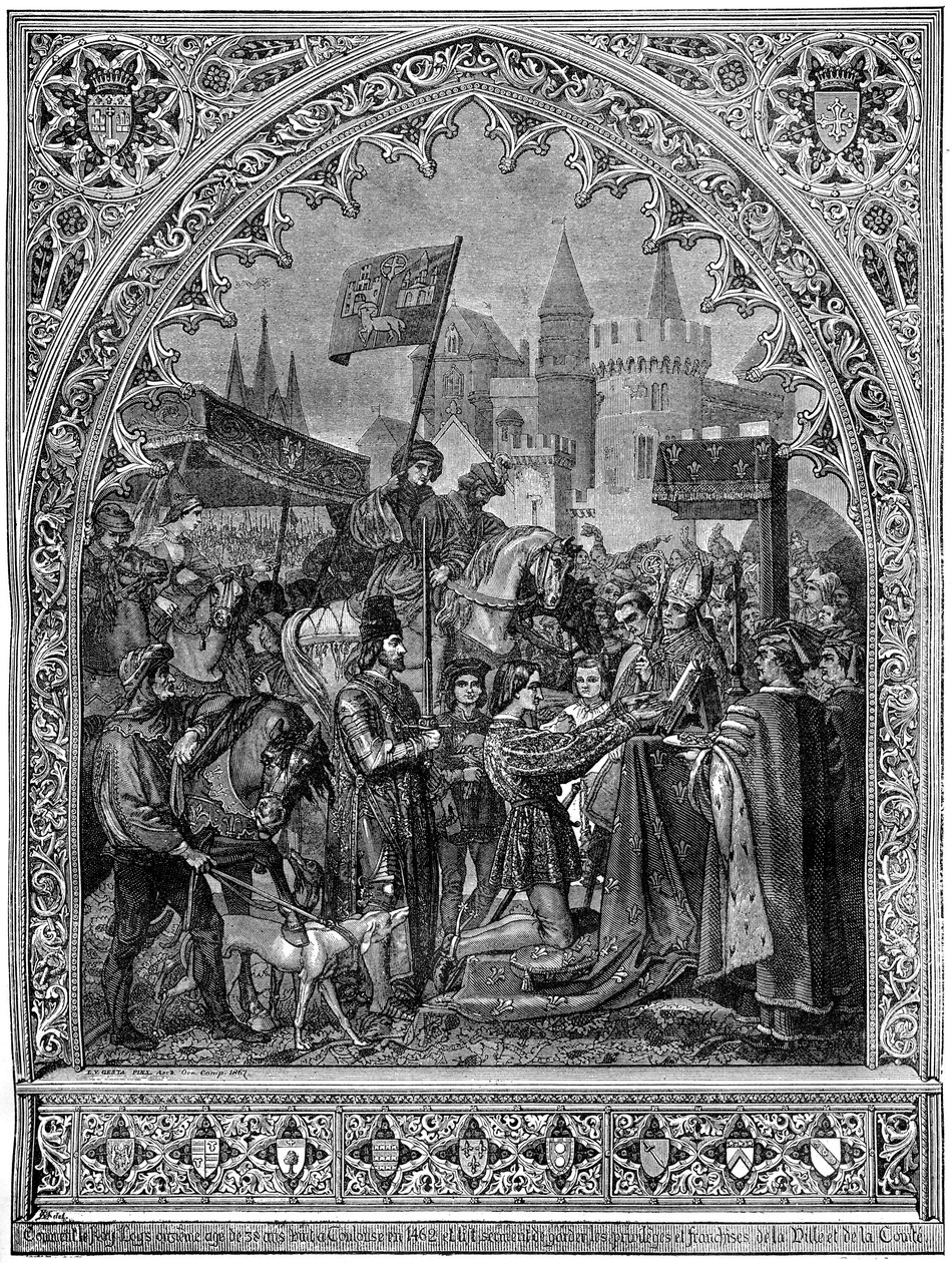 Ludvig XI av Frankrikes intåg i Troyes, 1462 1882-1884 av Unbekannt