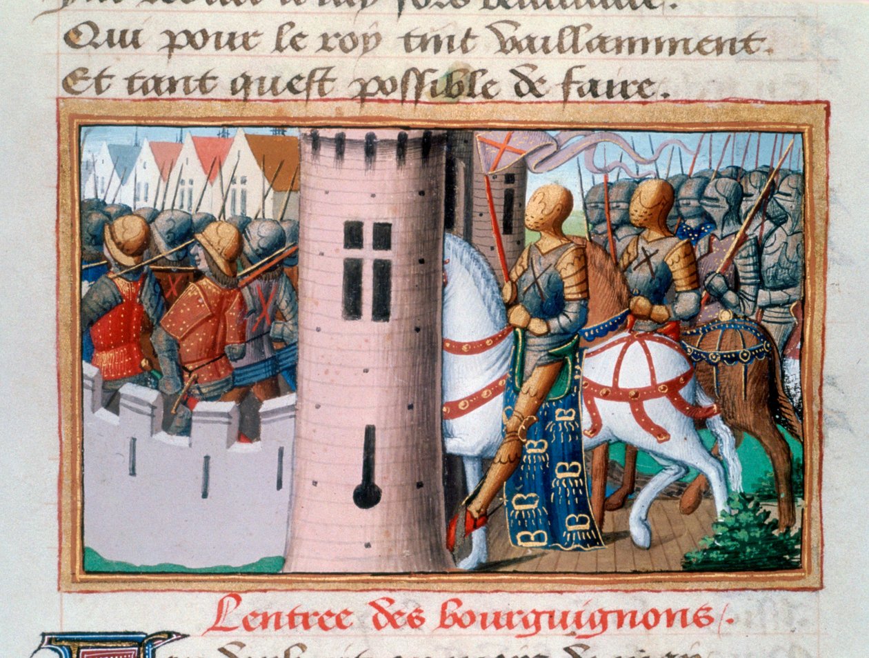 Bourguignons inresa till Paris, maj 1418, 1484 av Unbekannt