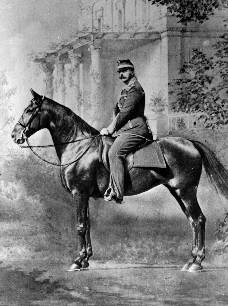 Ridsporträtt av tsar Alexander II av Ryssland, c1861-c1865 av Unbekannt