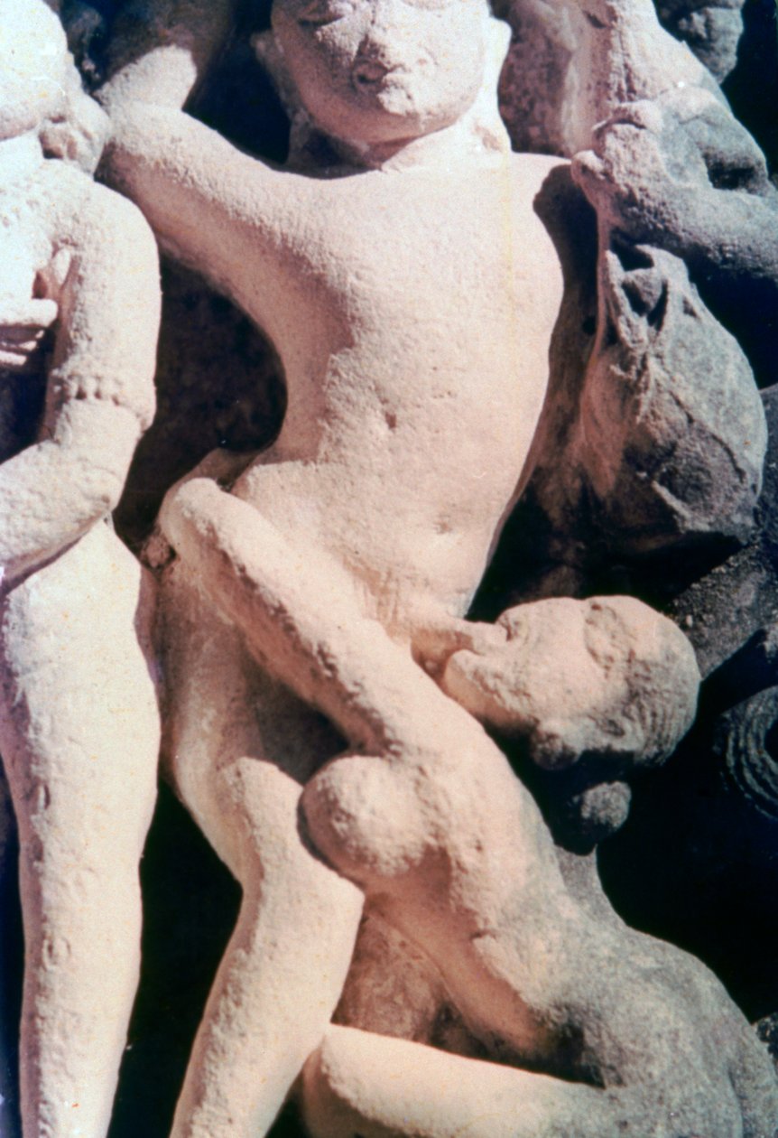 Erotisk skulptur, Khajuraho, Indien. c950-1050. 1900-talet av Unbekannt
