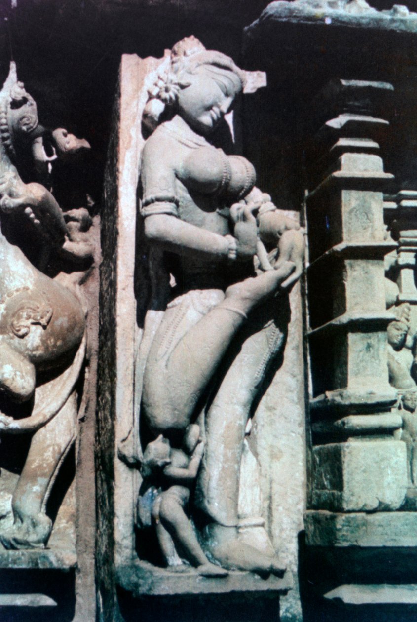 Erotisk skulptur, Khajuraho, Indien. c950-1050. 1900-talet av Unbekannt