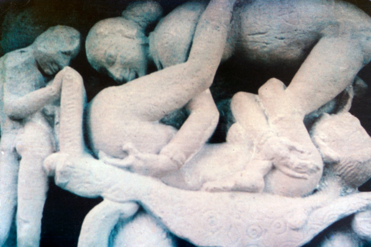 Erotisk skulptur, Khajuraho, Indien. c950-1050. 1900-talet av Unbekannt