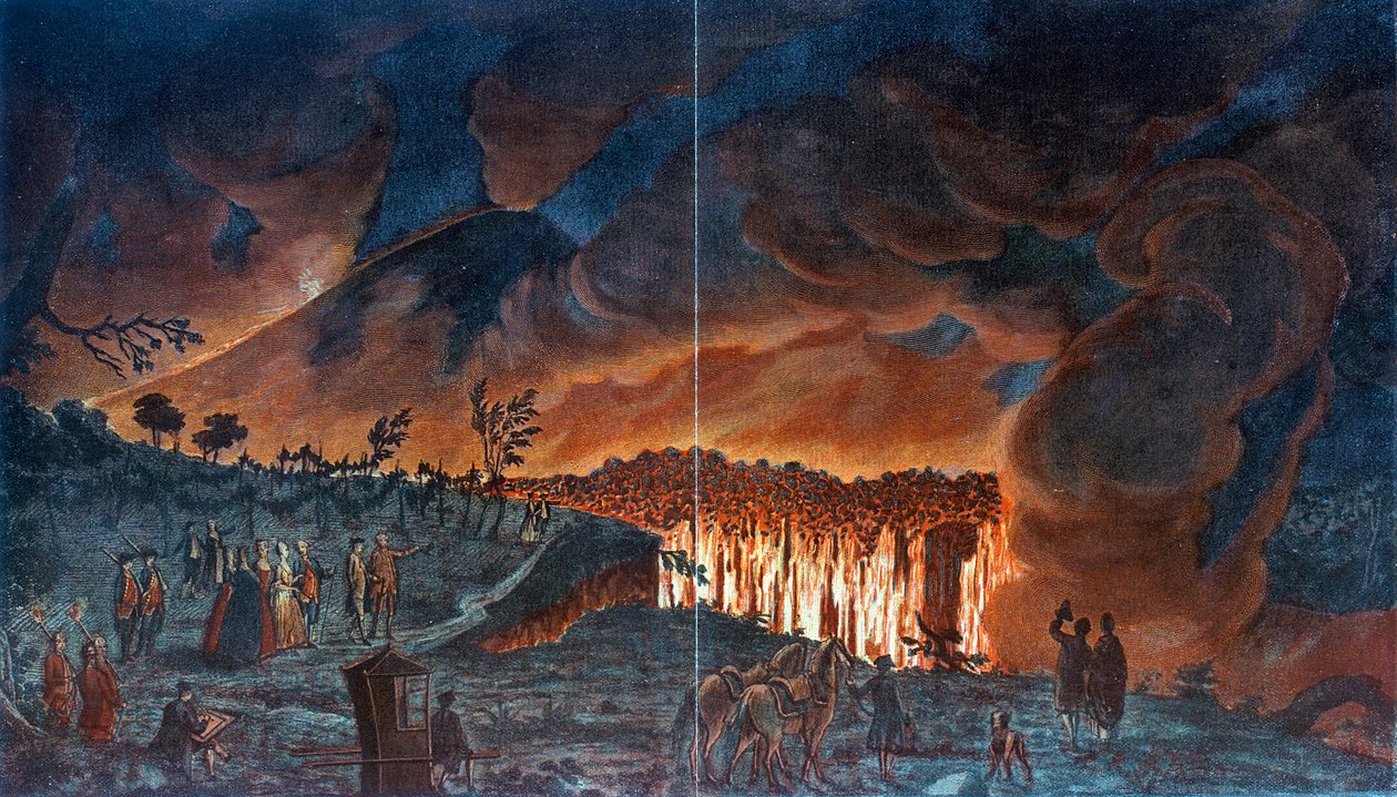 Vesuvius utbrott, 1776 av Unbekannt
