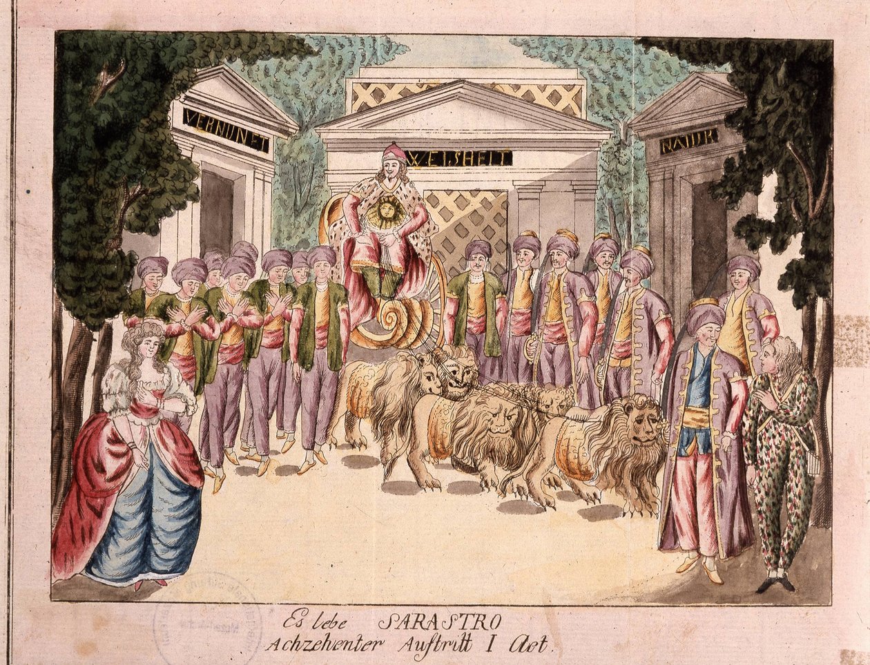 Es lebe Sarastro. Premiären av Trollflöjten av Mozart, 1790-talet av Unbekannt