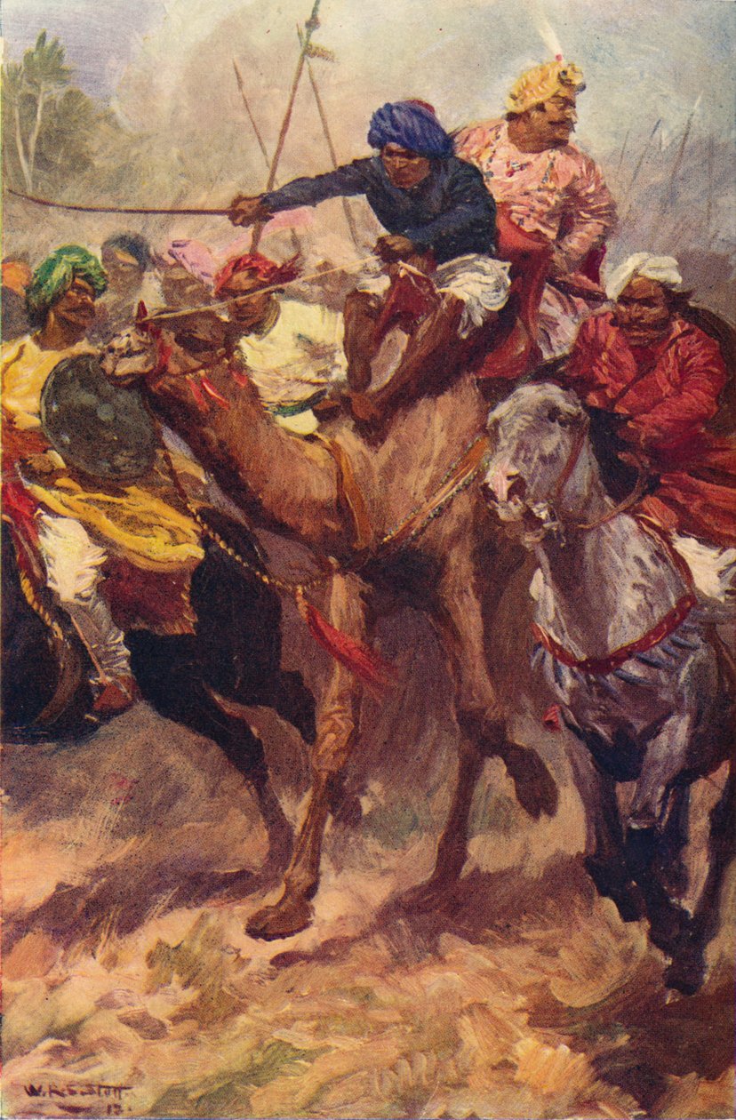 Suraja Dowlas flykt från Plassey, 1757 c1912 av Unbekannt