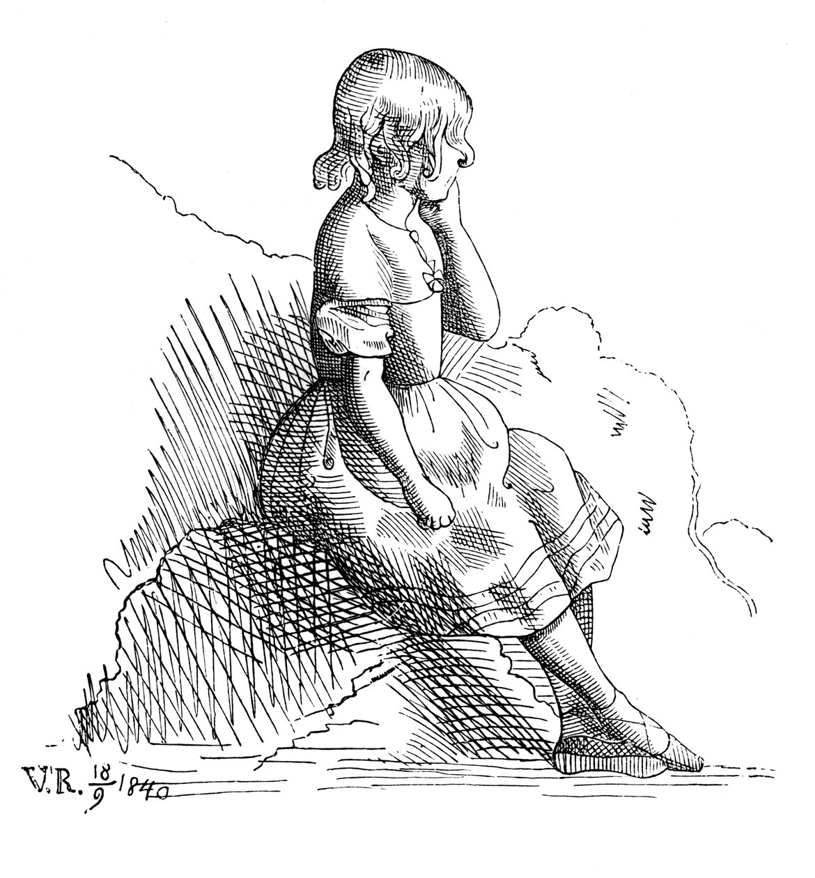 Etsning av drottning Victoria, 1840, 1900 av Unbekannt
