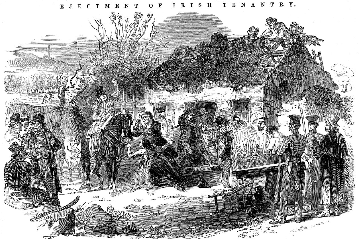 Vräkt irländsk bondefamilj, 1848 av Unbekannt