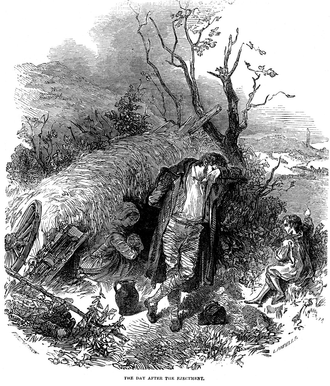 Vräkt irländsk bondefamilj, 1848 av Unbekannt