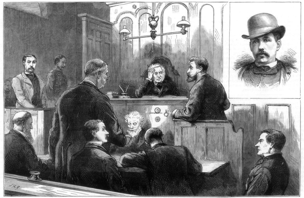 Undersökning av John Daly, alias Denman, vid polisdomstolen i Birkenhead, 1884 av Unbekannt