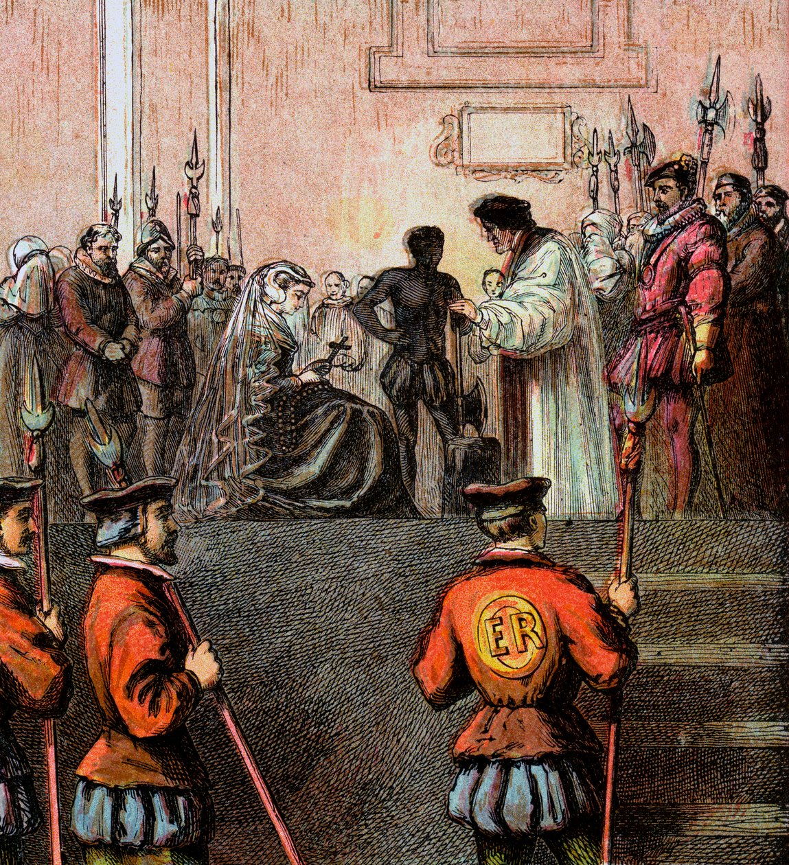 Avrättning av Mary, Queen Of Scots, 1587, c1850 av Unbekannt