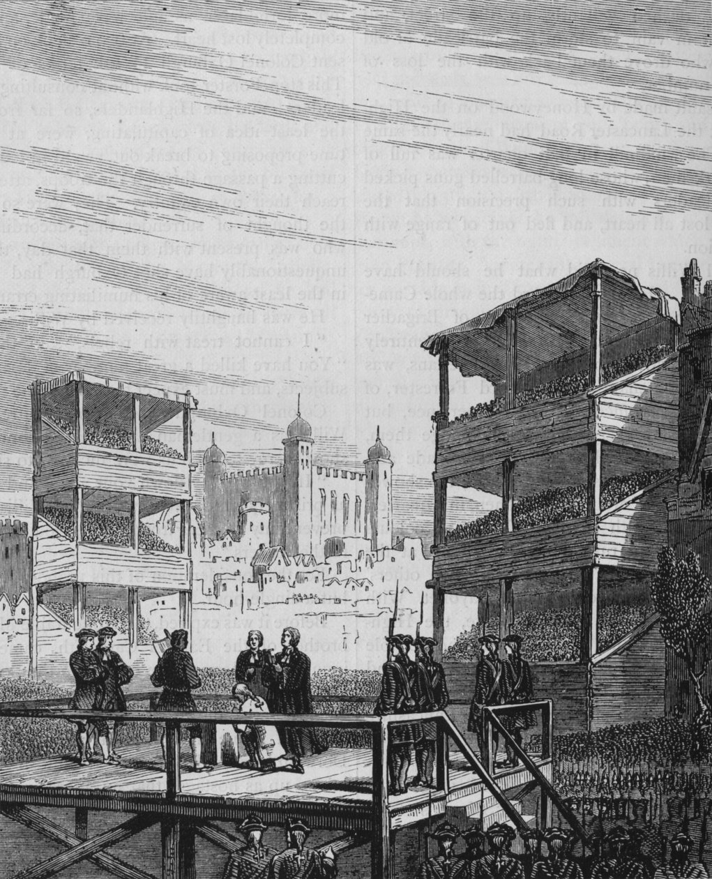 Avrättning av Lord Derwentwater på Tower Hill från ett gammalt tryck, 24 februari 1716, c1880 av Unbekannt