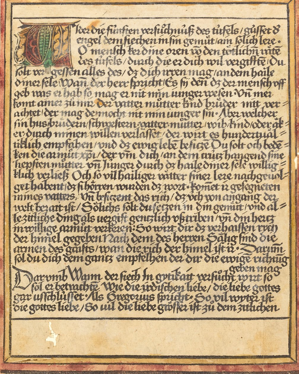 Uppmaning mot girighet, ca. 14701475. av Unbekannt