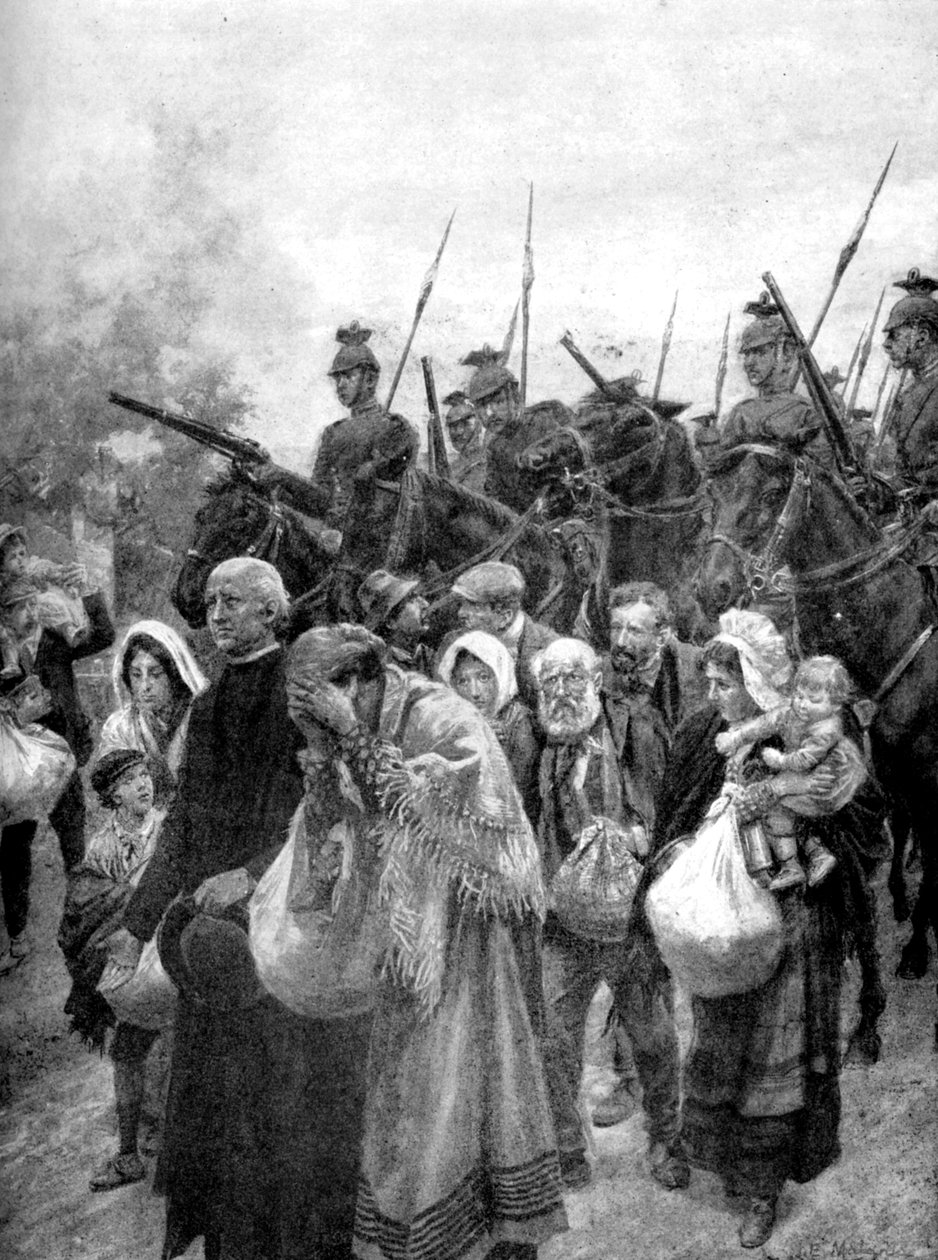 Utvisning av de civila invånarna i Louvain, Bryssel, 1914 av Unbekannt