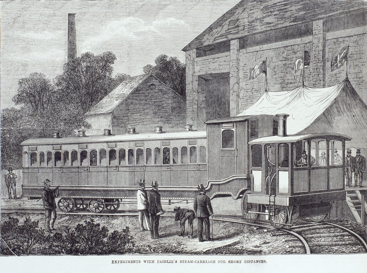 Experiment med Fairlies ångvagn för korta sträckor, augusti 1869 av Unbekannt