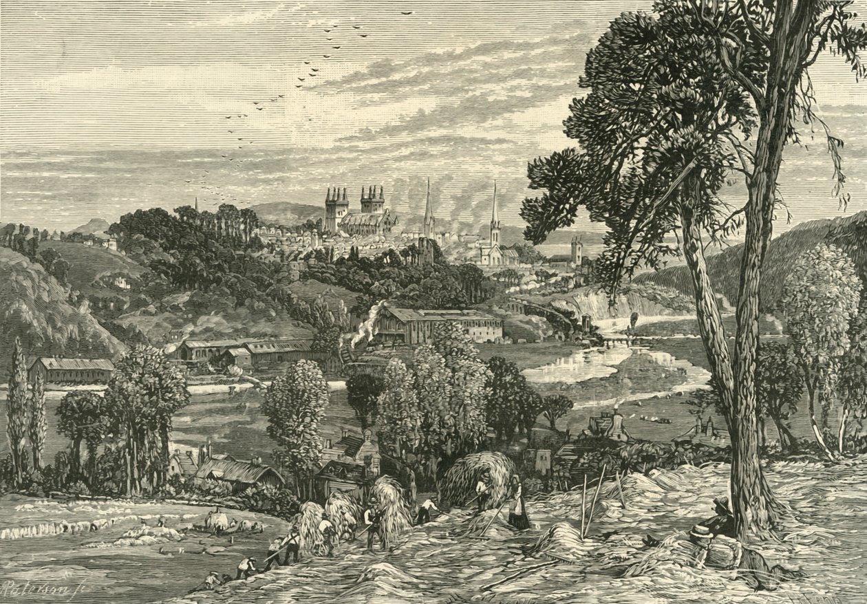 Exter, från Exwick Fields, 1898. av Unbekannt
