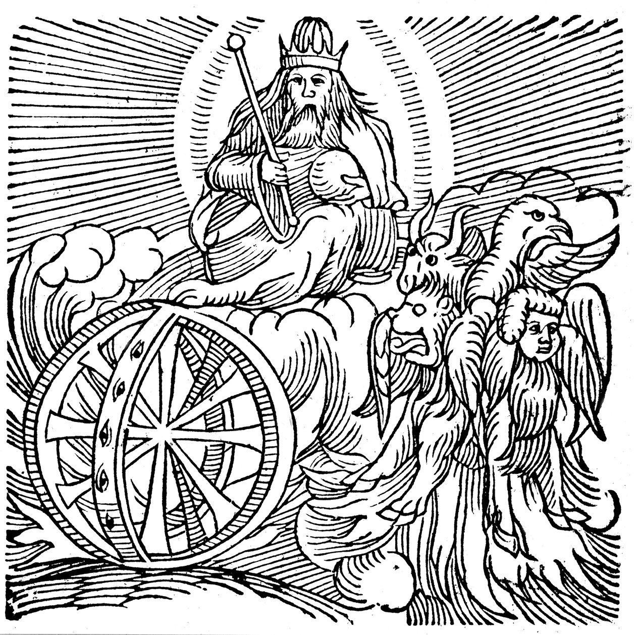 Hesekiels vision av vagn på himlen, c614 f.Kr av Unbekannt