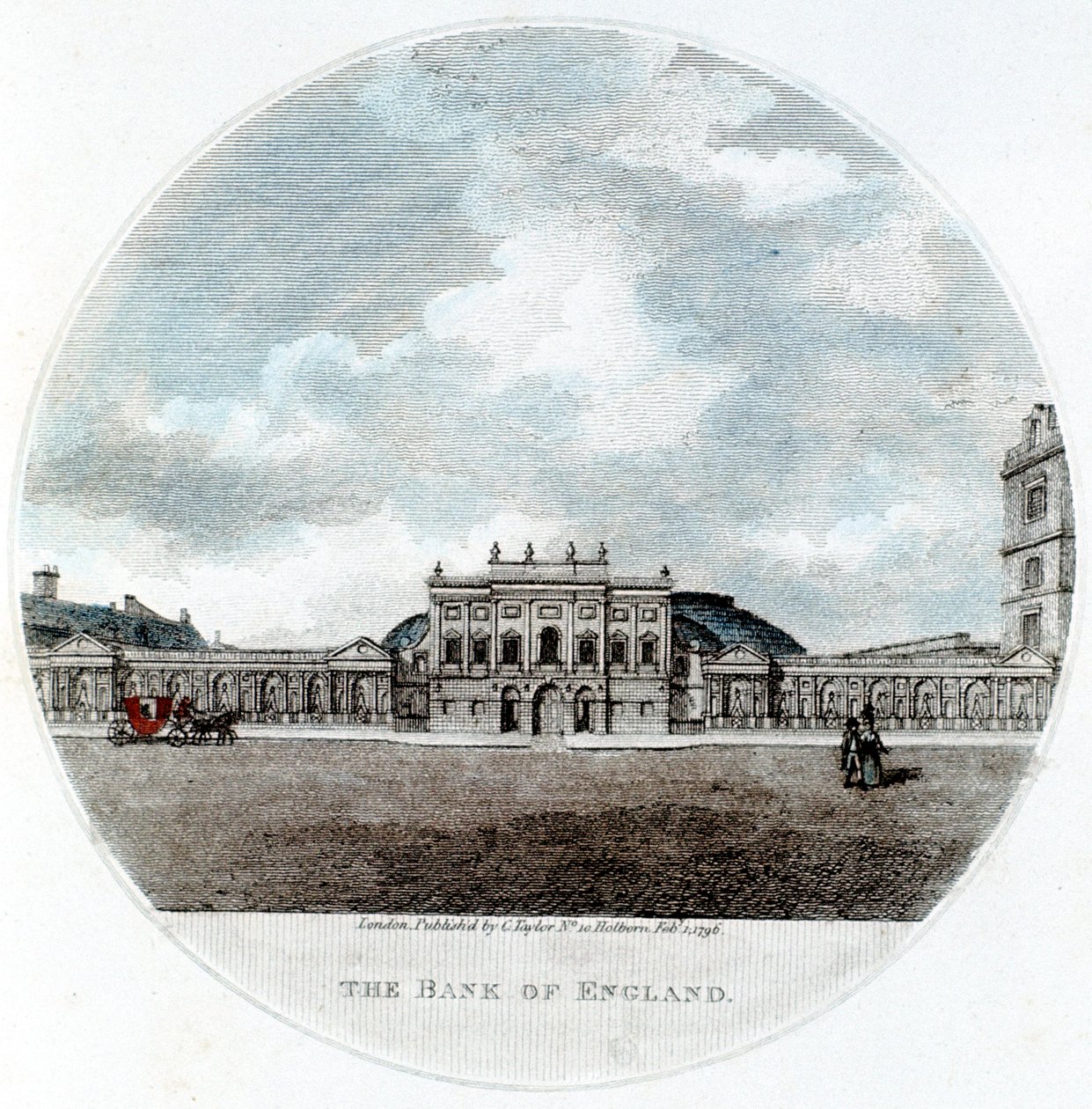 Fasad av Bank of England, Threadneedle Street, London, 1796 av Unbekannt