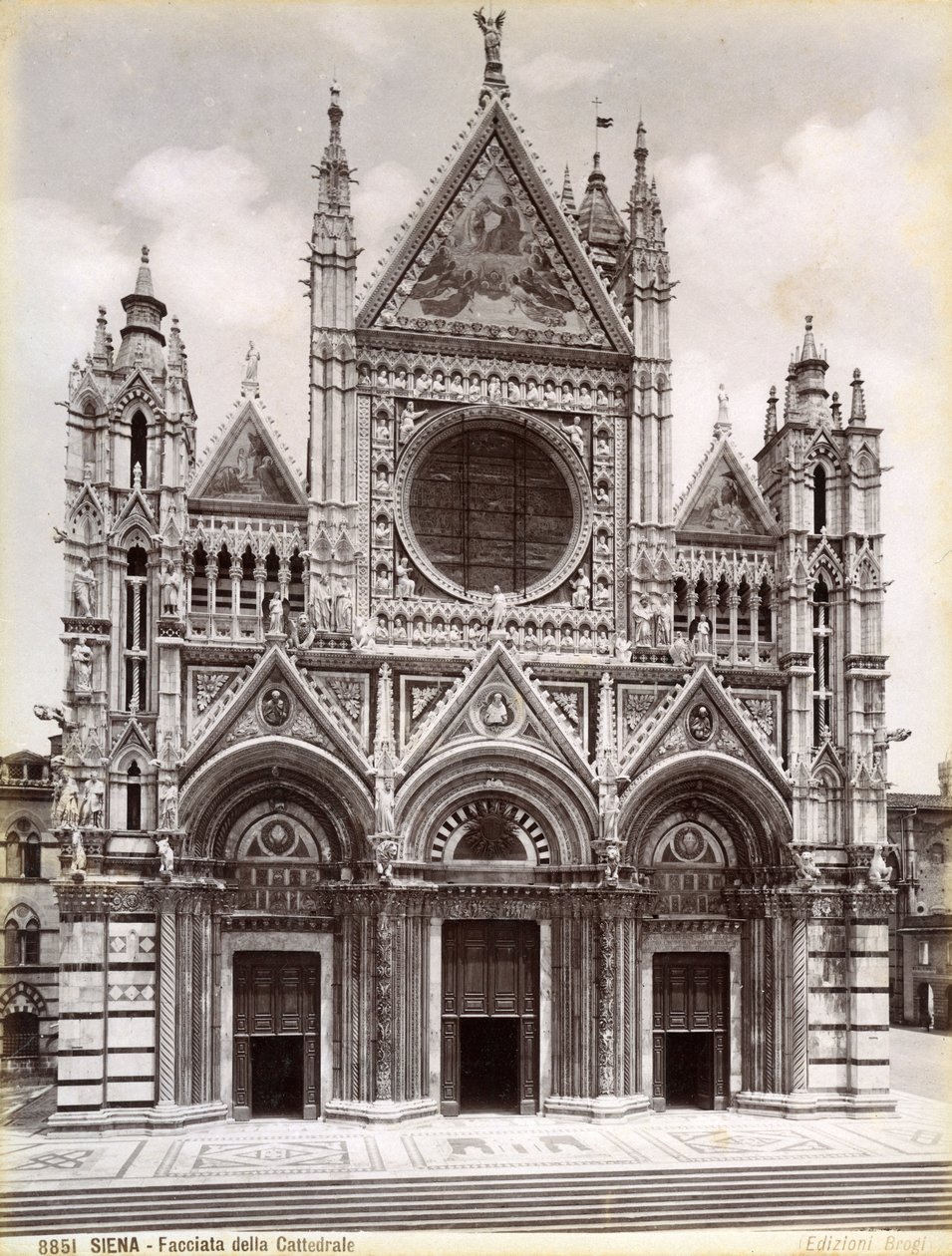 Fasad av Sienas katedral, Italien, sent 1800-tal eller tidigt 1900-tal av Unbekannt
