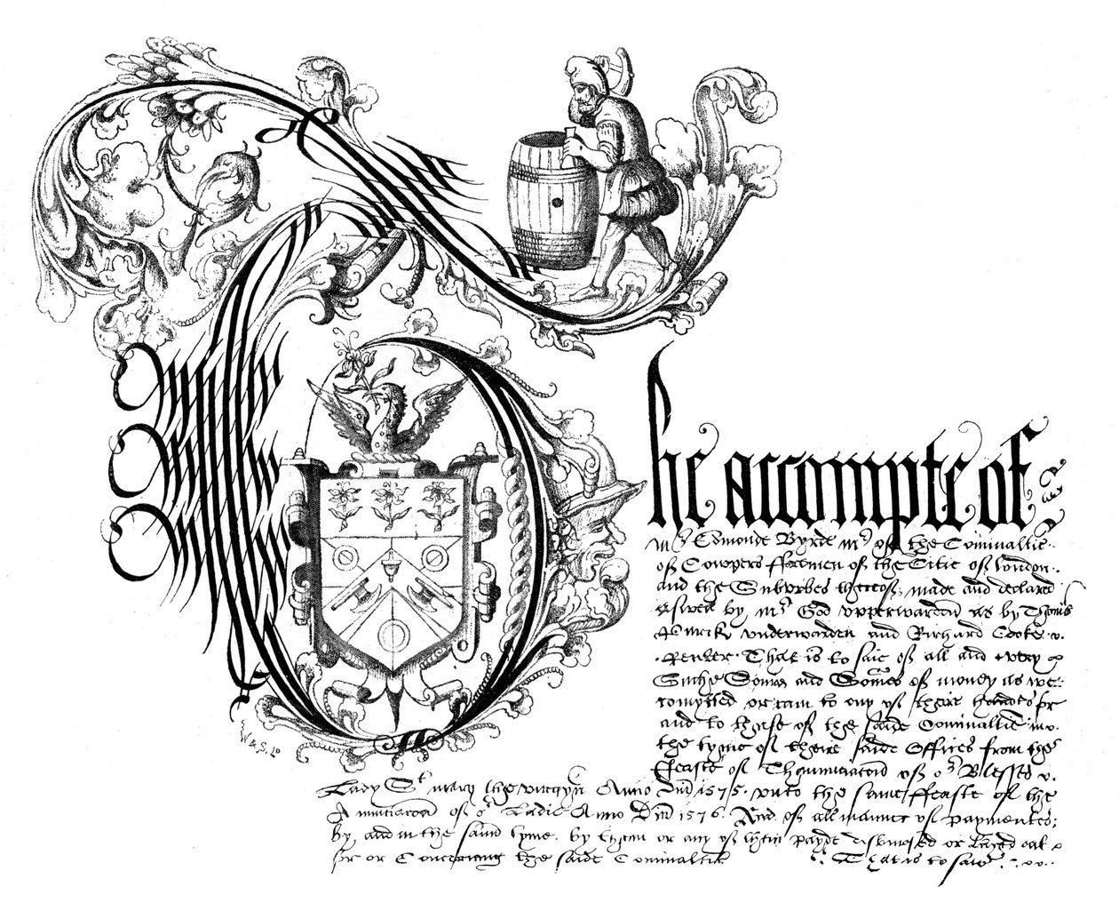 Faksimil från Coopers Companys räkenskapsbok, 1576, 1893 av Unbekannt