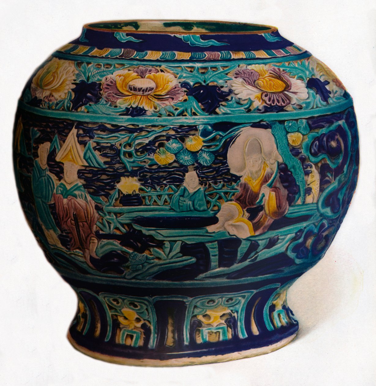 Fahuaburk med genombruten design som visar de åtta daoistiska odödliga, c1550 av Unbekannt