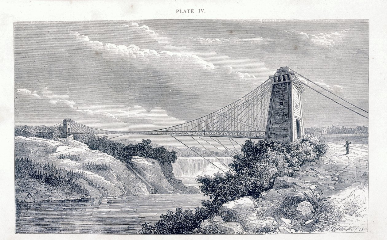 Falls View Suspension Bridge, Niagara, Nordamerika, c1869-c1889 av Unbekannt
