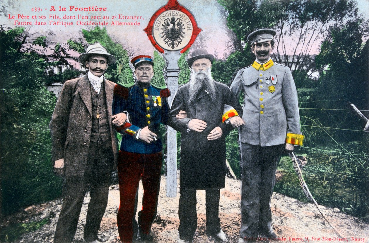 Far och hans söner vid den franska tyska gränsen, 1900-talet av Unbekannt