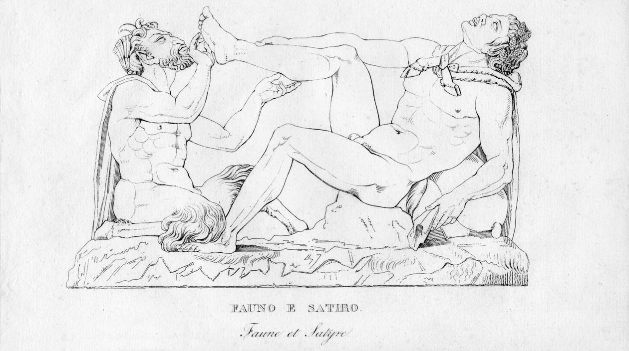 Fauno E Satiro Faun och Satyr, c1850 av Unbekannt