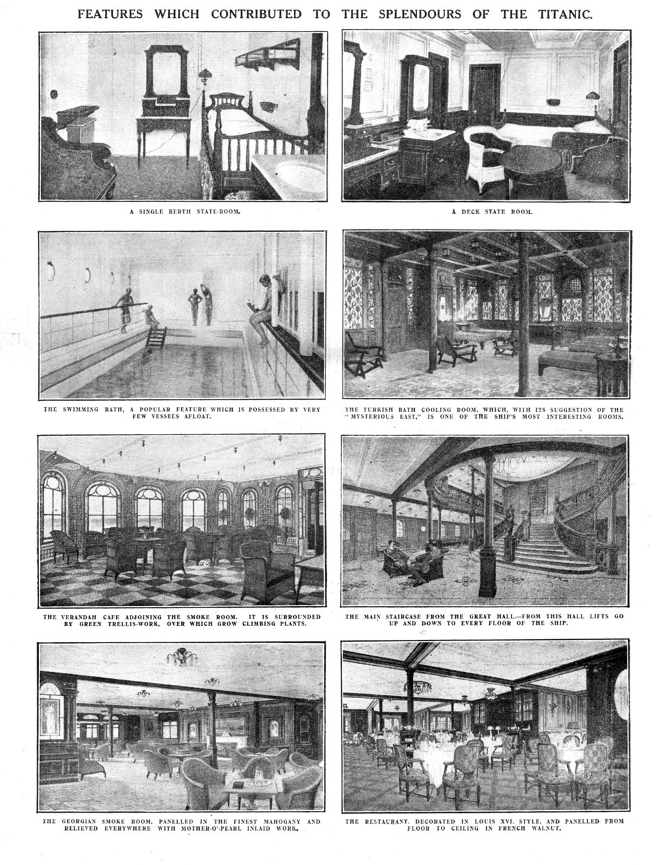 Funktioner som bidrog till Titanics prakt, 20 april 1912. av Unbekannt