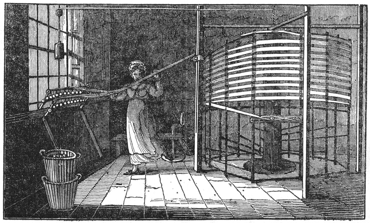 Kvinnlig sidenarbetare, Spitalfields, London, 1833 av Unbekannt