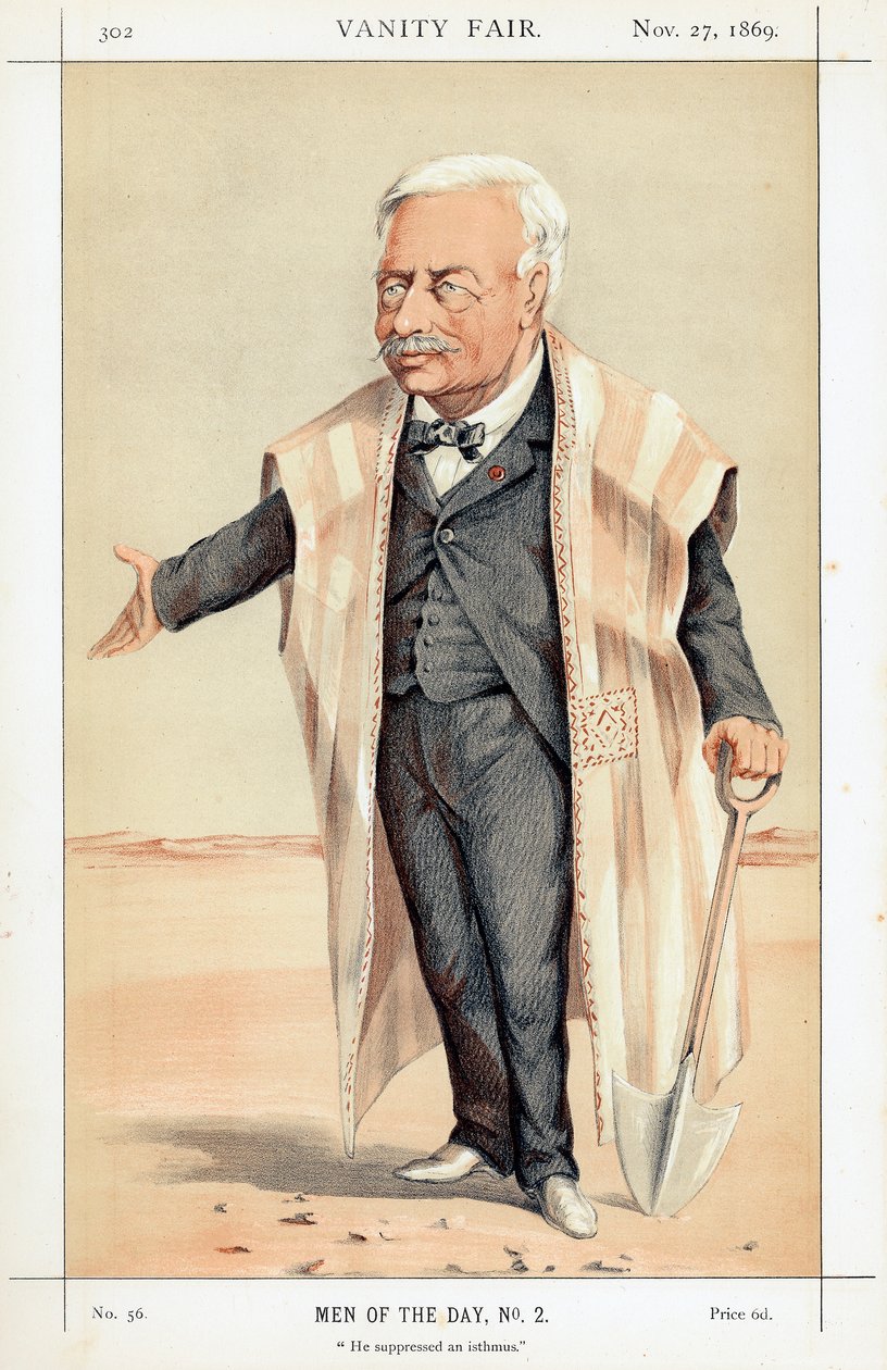 Ferdinand de Lesseps, fransk diplomat och entreprenör, 1869 av Unbekannt