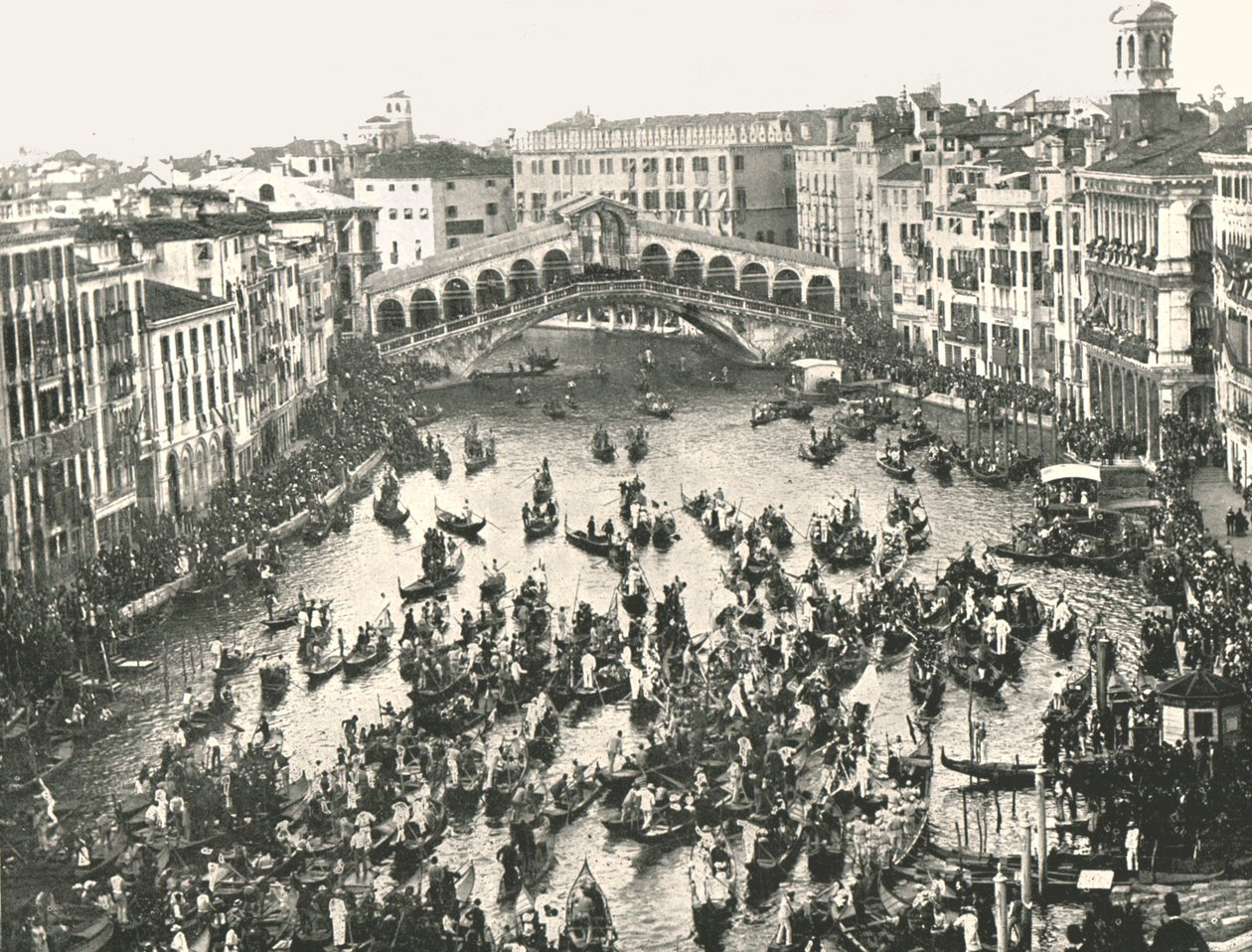 Festdag på Canal Grande, Venedig, Italien, 1895. av Unbekannt