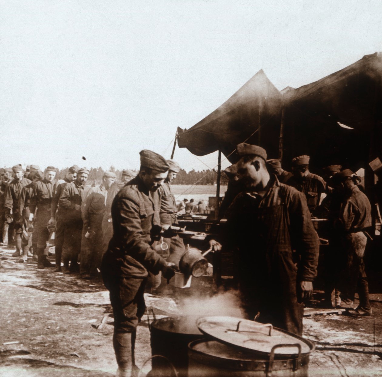 Fältkök i amerikanskt läger, Melette, Frankrike, c1914-c1918. av Unbekannt