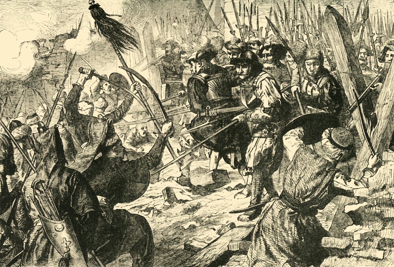Det sista anfallet av turkarna i deras första belägring av Wien 1529, 1890. av Unbekannt