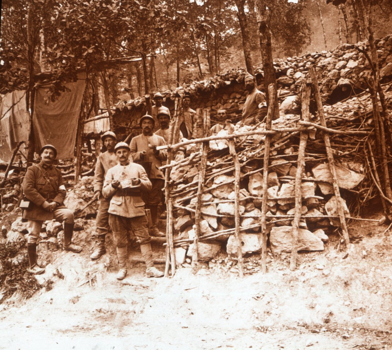 Första hjälpen-post, Argonne, norra Frankrike, c1914-c1918 av Unbekannt