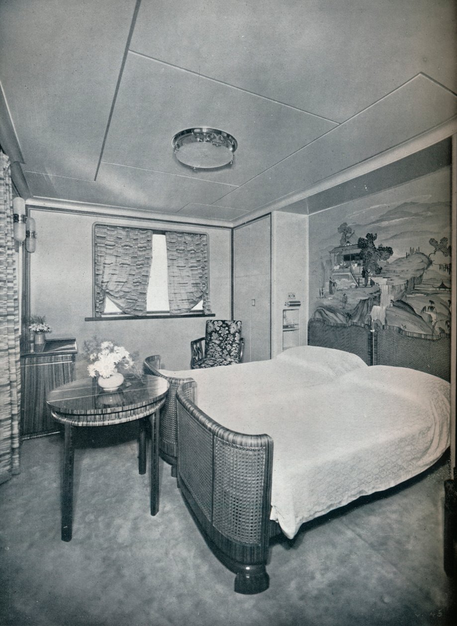 First Class Cabin de Luxe ombord på Victoria, 1931 av Unbekannt