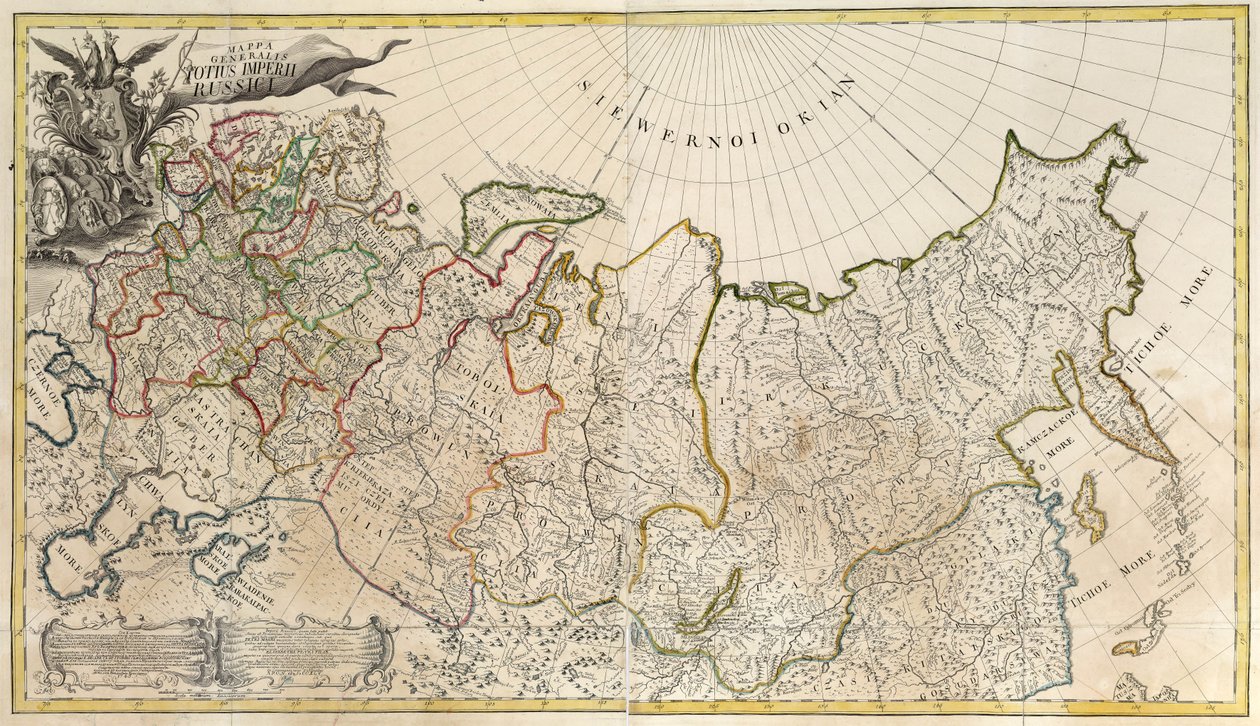 Första allmänna kartan över det ryska imperiet, 1745 av Unbekannt
