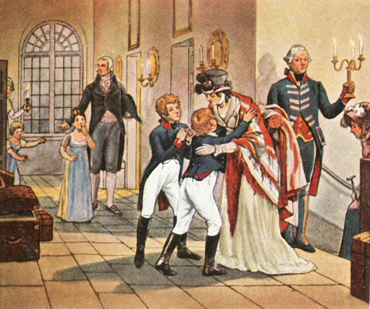 Första mötet med drottning Louise och hennes barn efter slaget vid Jena, 18 oktober 1806, 1936. av Unbekannt