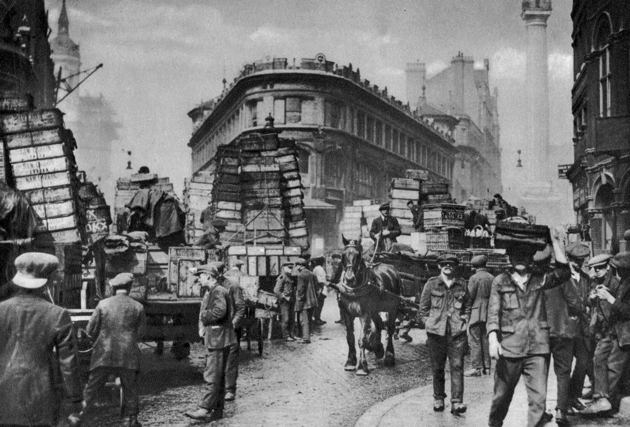 Fiskbärare i Billingsgate, London, 1926-1927 av Unbekannt