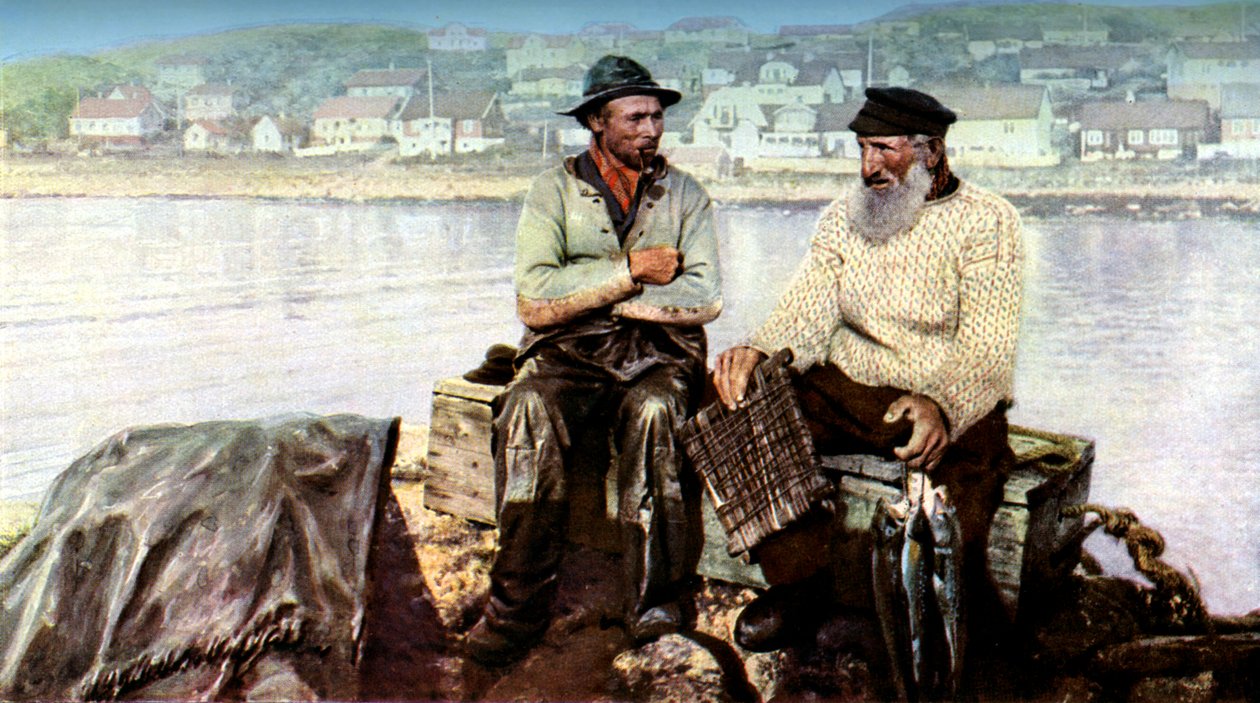 Fiskare, fiskestaden Molle, på udden av Kullen i Kattegatt, Sverige, c1923 av Unbekannt