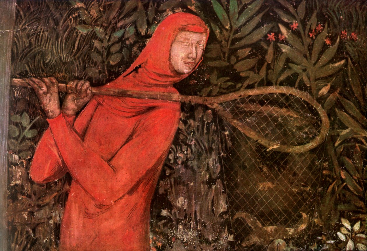 Fiske, fragment av en fresk, 1300-talet 1909 av Unbekannt