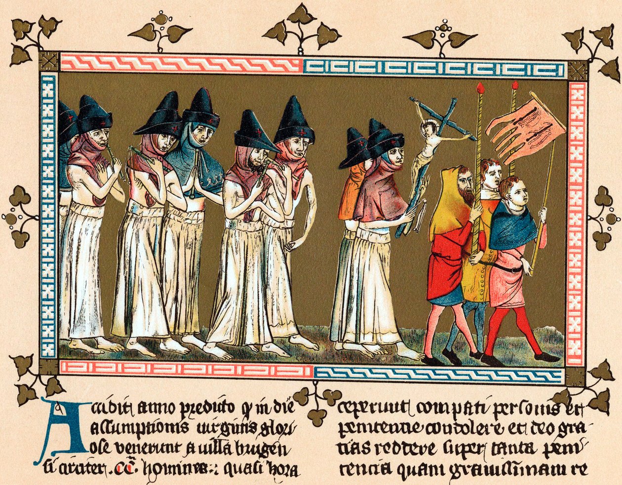 Flagellanter i den nederländska staden Tournai Doornik, 1349 av Unbekannt