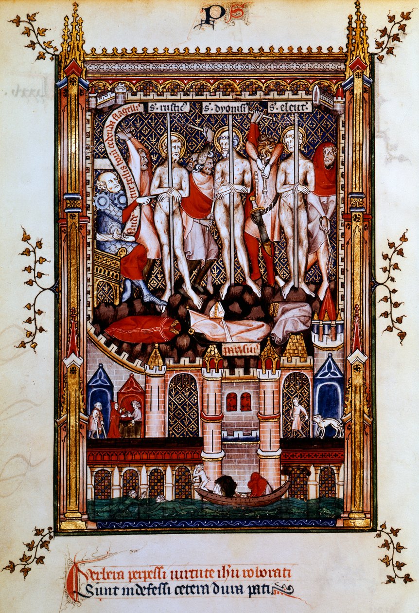 Flagellering av St Denis, St Rustic och St Eleutherius, 1317 av Unbekannt