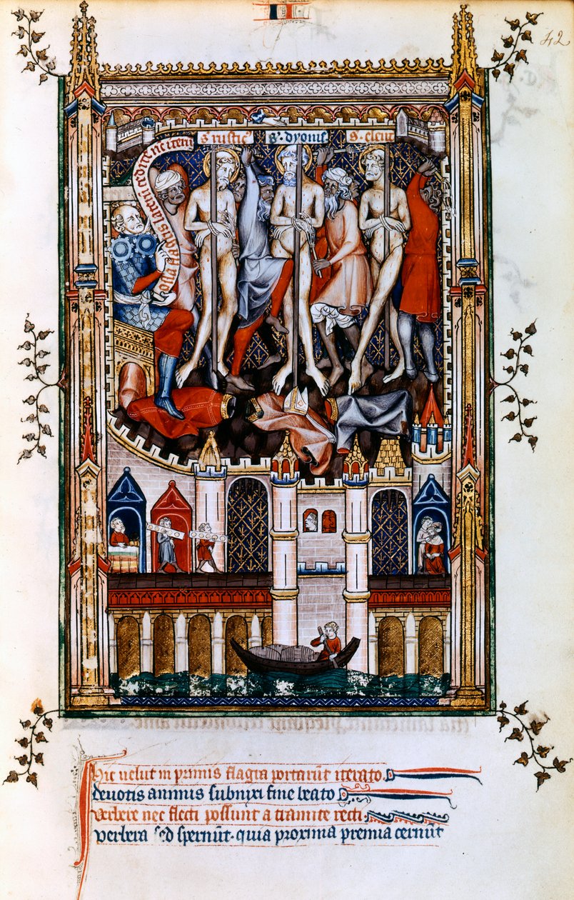 Flagellering av St Denis, St Rusticus och St Eleutherius, 1317 av Unbekannt