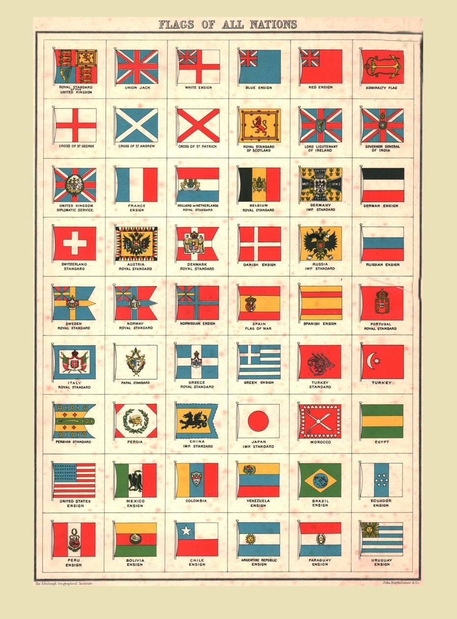 Alla nationers flaggor, 1902. av Unbekannt