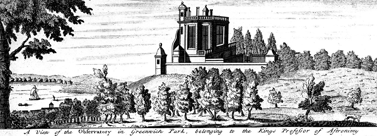 Flamsteed House i Greenwich Park, London, sent 1600-tal av Unbekannt