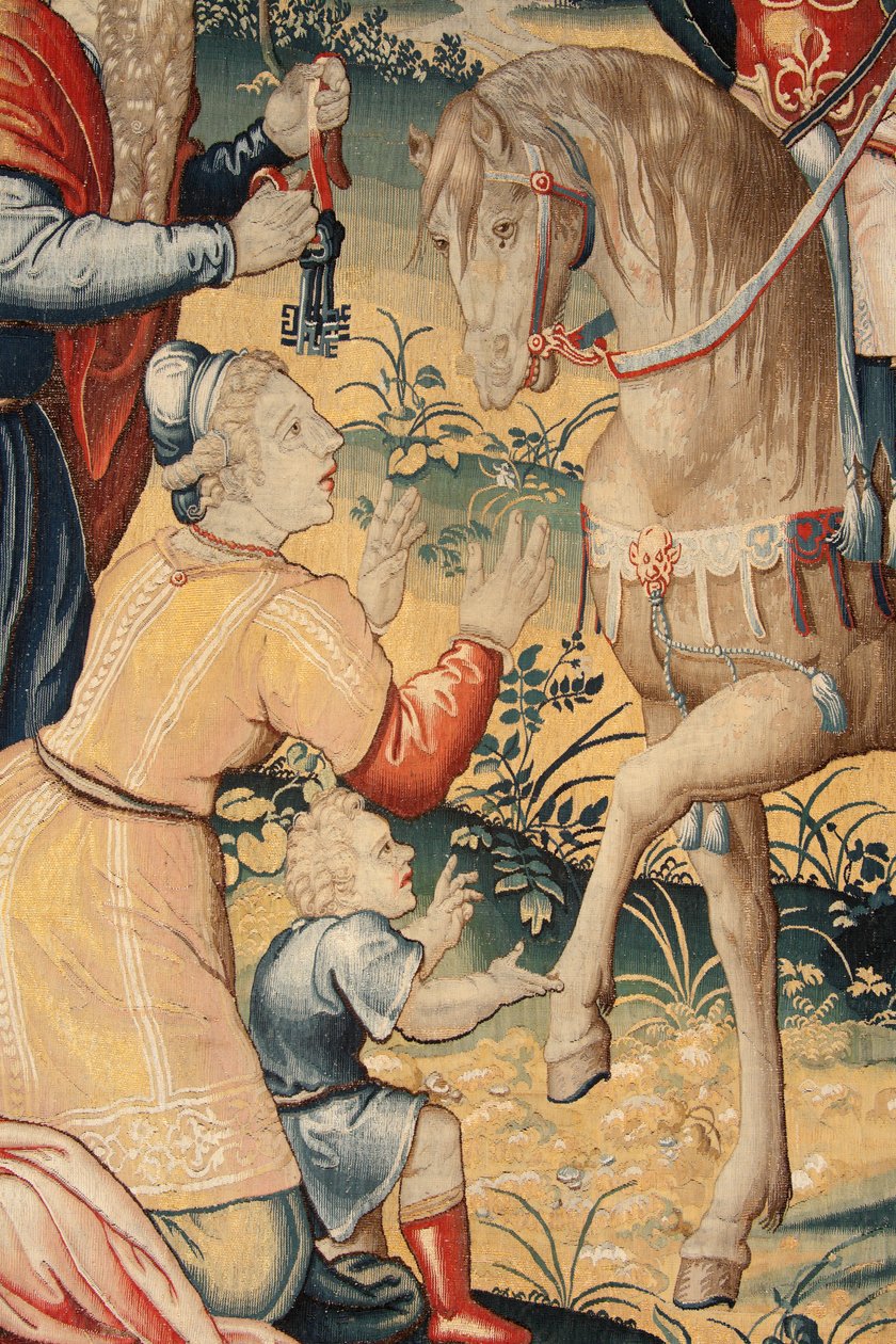 flamländsk gobeläng. Serien Hannibals historia. Hannibal i Italien (Aníbal en Italia). Tredje gobeläng av de bevarade. Modeller Anonym mästare i Nederländerna. Tillverka Bryssels verkstäder. Ca 1570. Tyg Ull och siden. 6,5/7 varp per cm. Storlek av Unbekannt