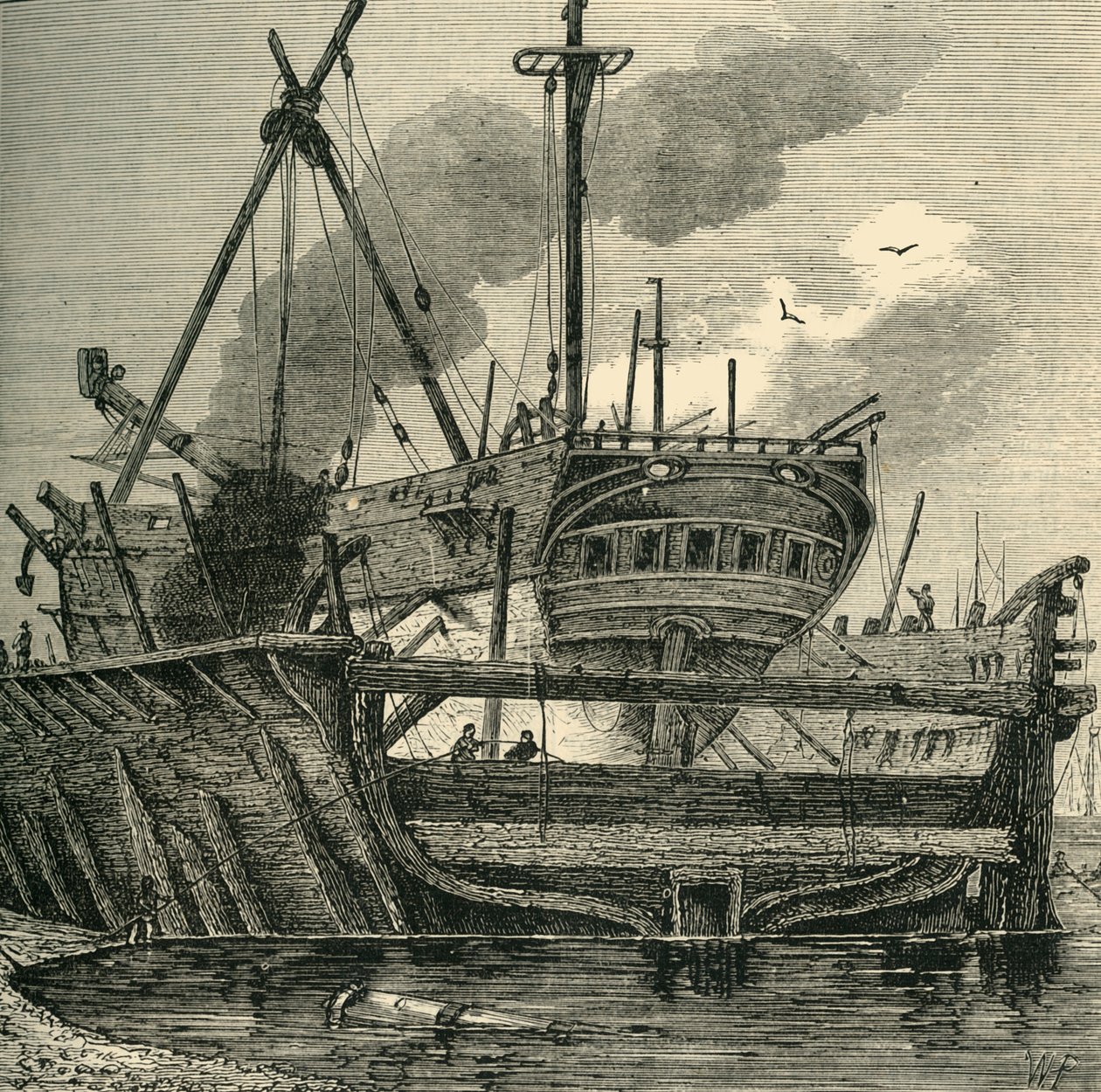 Floating Dock, Deptford 1820, c1878. av Unbekannt