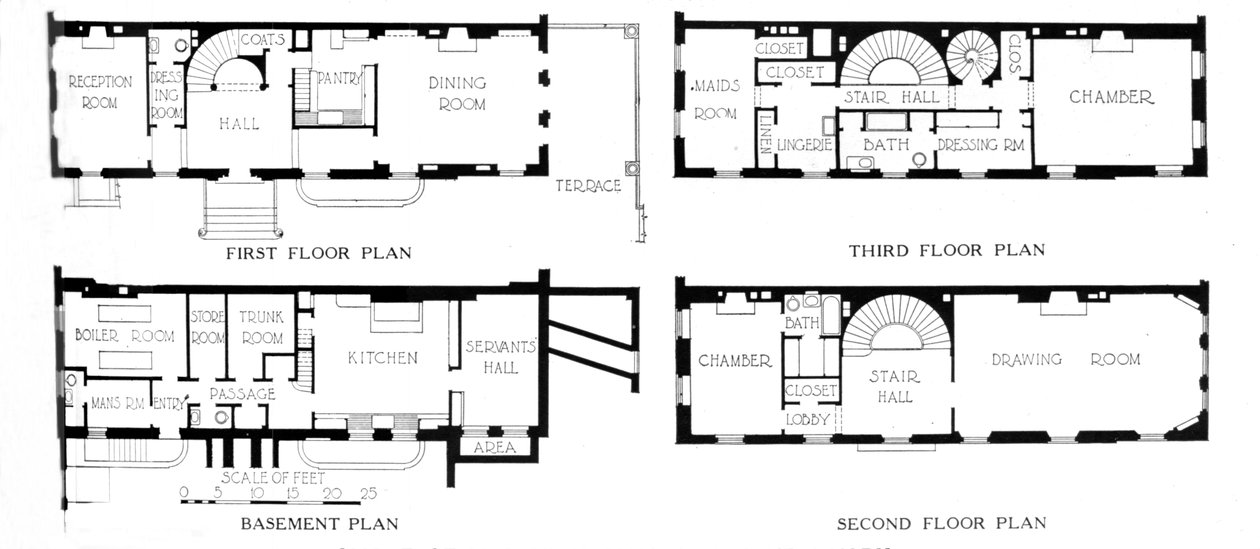 Planritningar, fru WK Vanderbilts hus, New York City, 1924 av Unbekannt