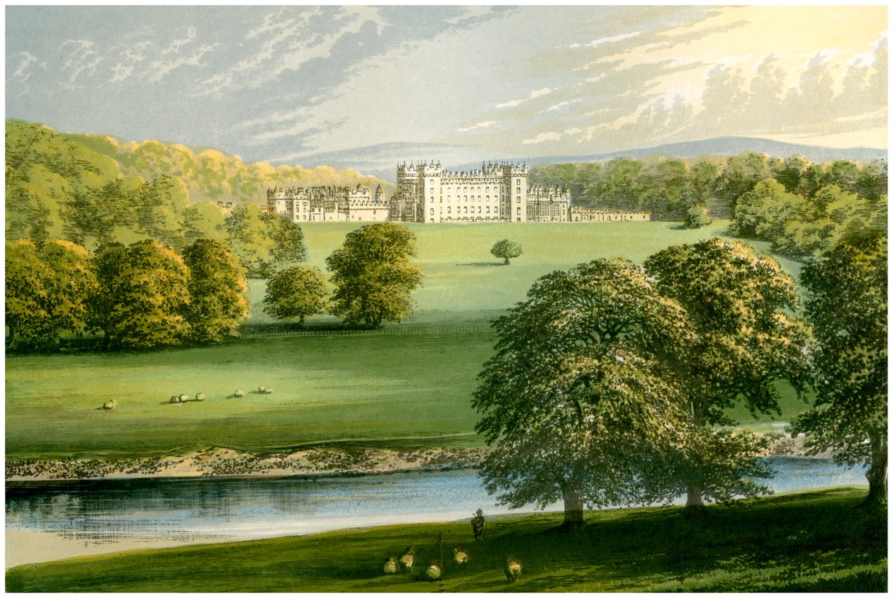 Floors Castle, Roxburghshire, Skottland, hertig av Roxburghe, c1880 av Unbekannt